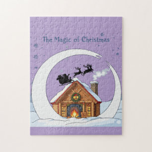 The Magic of Christmas Whimsical Santa Sleigh Jigsaw Puzzle