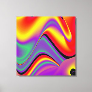 The Magic of Colours Abstract 3D Rainbowart Canvas Print