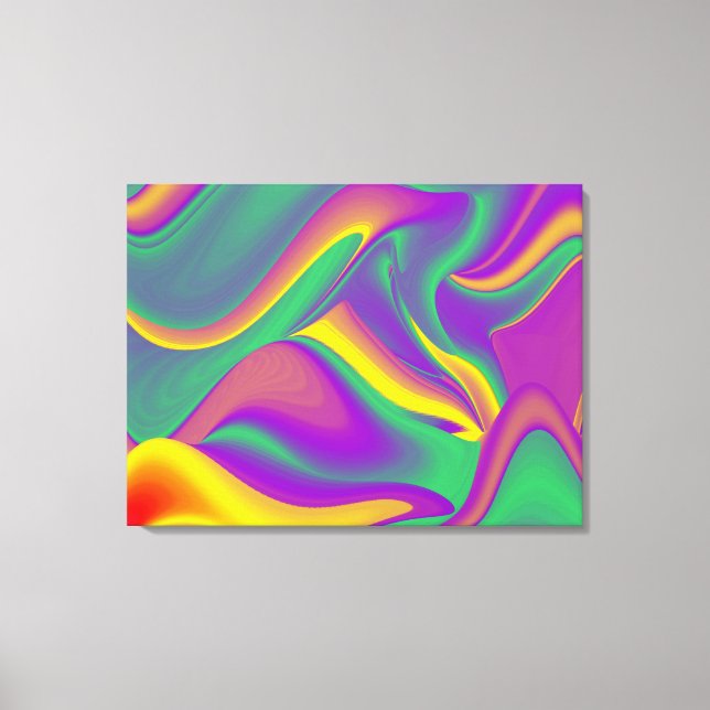 The Magic of Colours Abstract 3D Rainbowart Canvas Print (Front)