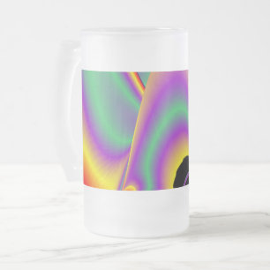 The Magic of Colours , Abstract 3D Rainbowart Frosted Glass Beer Mug