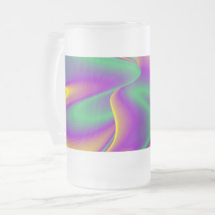 The Magic of Colours , Abstract 3D Rainbowart Frosted Glass Beer Mug
