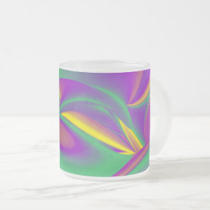 The Magic of Colours , Abstract 3D Rainbowart Frosted Glass Coffee Mug