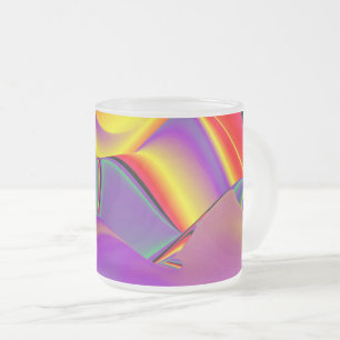 The Magic of Colours , Abstract 3D Rainbowart Frosted Glass Coffee Mug