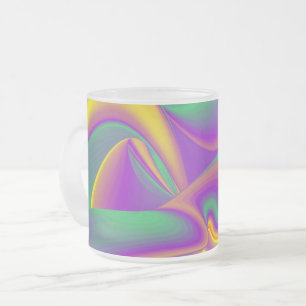 The Magic of Colours , Abstract 3D Rainbowart Frosted Glass Coffee Mug