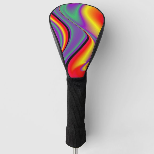 The Magic of Colours Abstract 3D Rainbowart Golf Head Cover (Front)