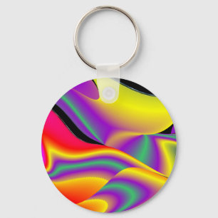 The Magic of Colours , Abstract 3D Rainbowart Key Ring