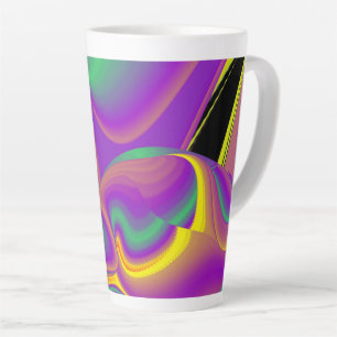 The Magic of Colours , Abstract 3D Rainbowart Latte Mug