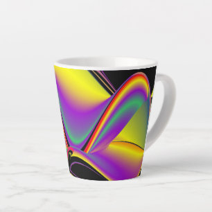 The Magic of Colours , Abstract 3D Rainbowart Latte Mug