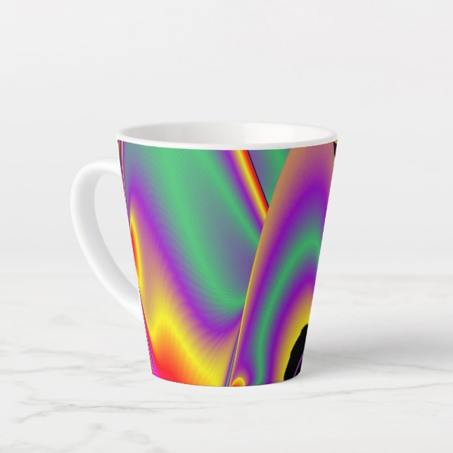 The Magic of Colours , Abstract 3D Rainbowart Latte Mug (Left Angle)