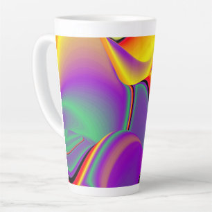 The Magic of Colours , Abstract 3D Rainbowart Latte Mug