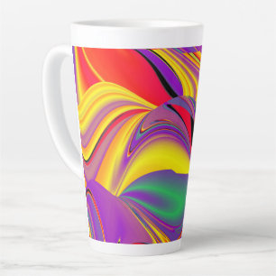 The Magic of Colours , Abstract 3D Rainbowart Latte Mug