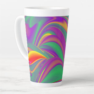 The Magic of Colours , Abstract 3D Rainbowart Latte Mug