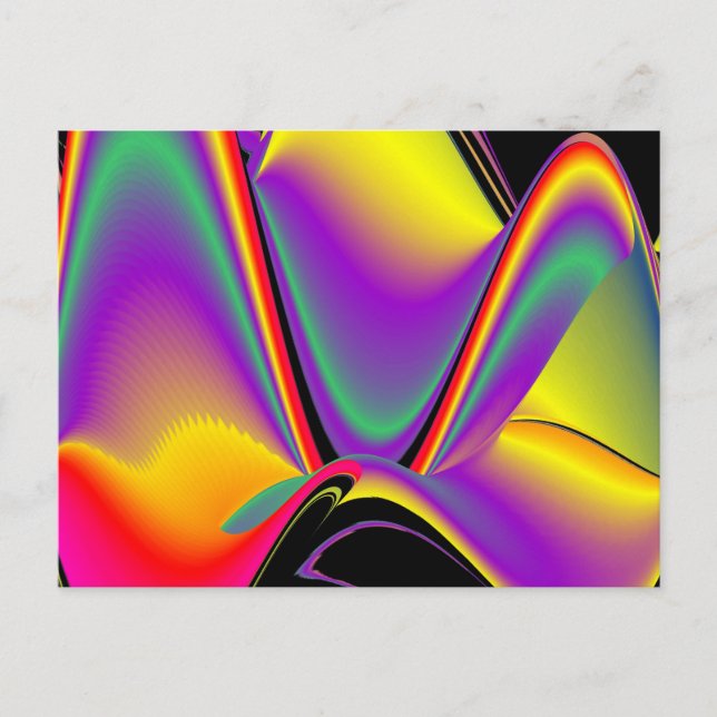 The Magic of Colours Abstract 3D Rainbowart Postcard (Front)