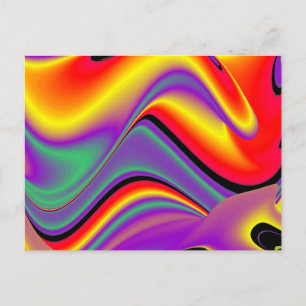 The Magic of Colours Abstract 3D Rainbowart Postcard