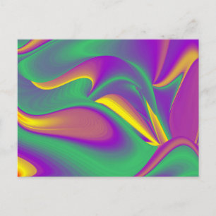 The Magic of Colours Abstract 3D Rainbowart Postcard