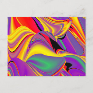 The Magic of Colours Abstract 3D Rainbowart Postcard