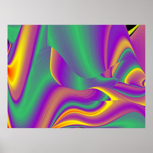 The Magic of Colours Abstract 3D Rainbowart Poster (Front)