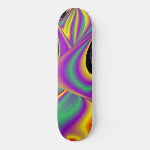 The Magic of Colours , Abstract 3D Rainbowart Skateboard