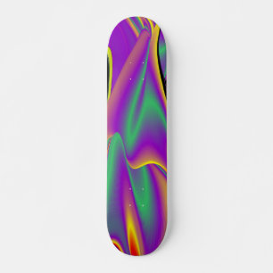 The Magic of Colours , Abstract 3D Rainbowart Skateboard