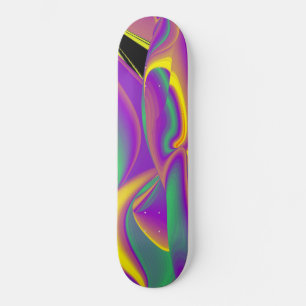 The Magic of Colours , Abstract 3D Rainbowart Skateboard