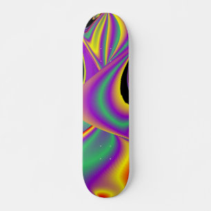 The Magic of Colours , Abstract 3D Rainbowart Skateboard