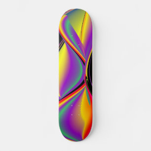 The Magic of Colours , Abstract 3D Rainbowart Skateboard