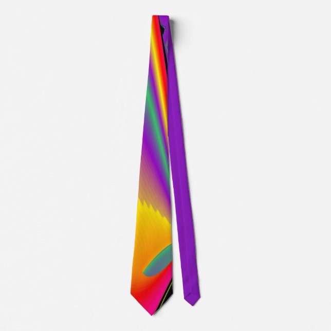 The Magic of Colours , Abstract 3D Rainbowart Tie (Front)
