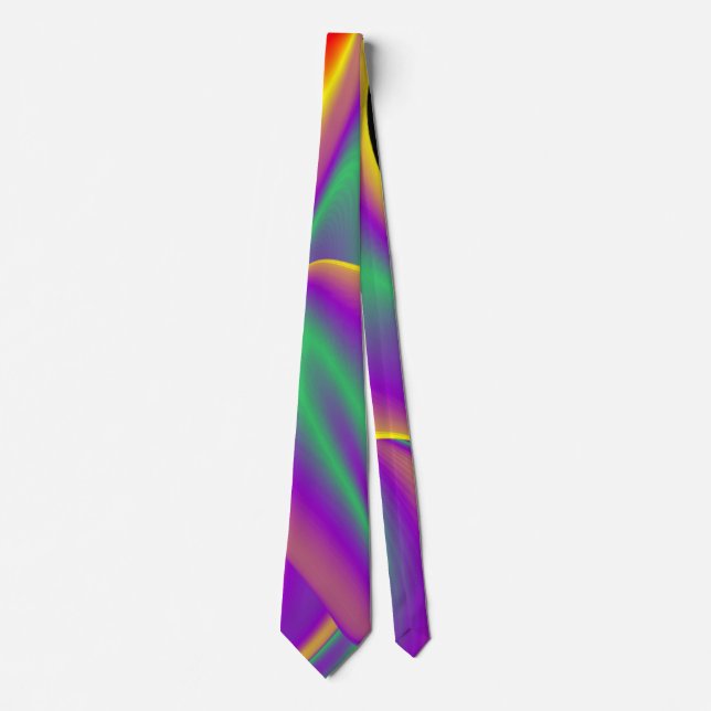 The Magic of Colours , Abstract 3D Rainbowart Tie (Front)