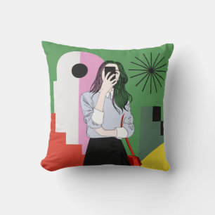 The magic of colours. Aesthetic wall art Cushion