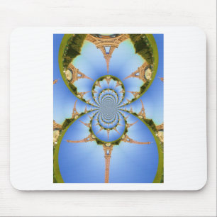 The Magic of Paris: Geometric Eiffel Tower Design Mouse Mat