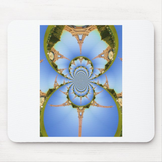 The Magic of Paris: Geometric Eiffel Tower Design Mouse Mat (Front)