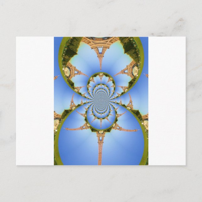 The Magic of Paris: Geometric Eiffel Tower Design Postcard (Front)