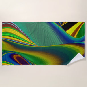The Magic of Summer , Abstract 3D Art Beach Towel