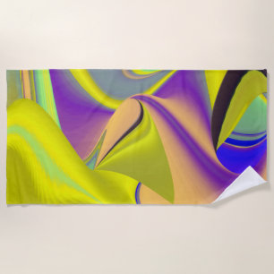 The Magic of Summer , Abstract 3D Art Beach Towel