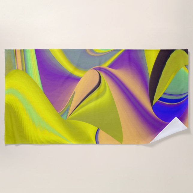 The Magic of Summer , Abstract 3D Art Beach Towel (Front)