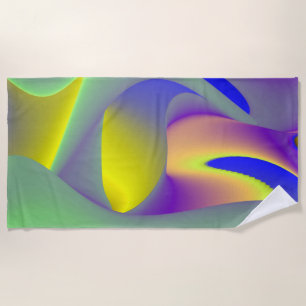 The Magic of Summer , Abstract 3D Art Beach Towel