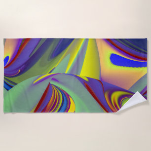 The Magic of Summer , Abstract 3D Art Beach Towel