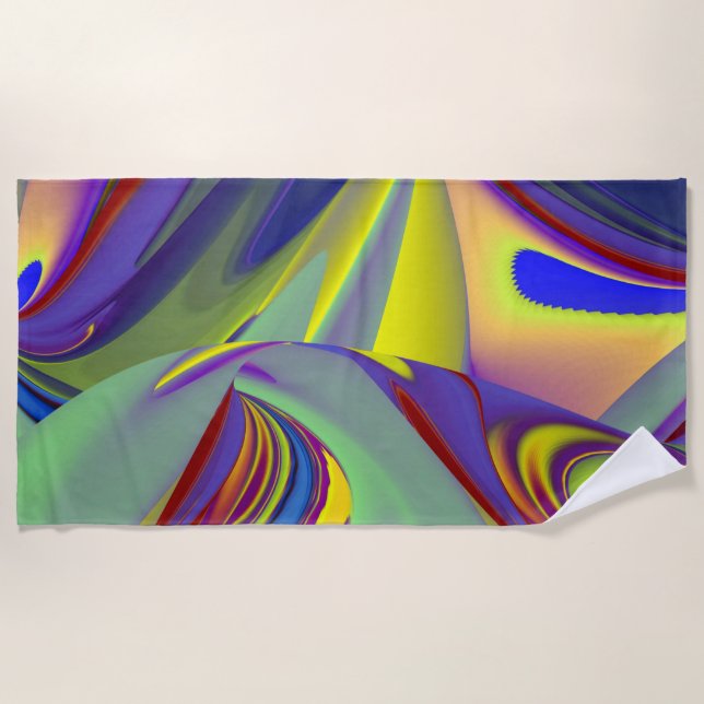 The Magic of Summer , Abstract 3D Art Beach Towel (Front)