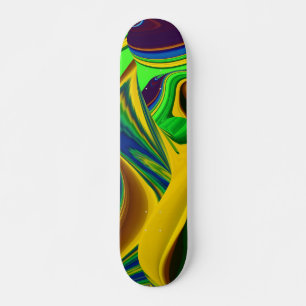 The Magic of Summer , Abstract 3D Art Skateboard