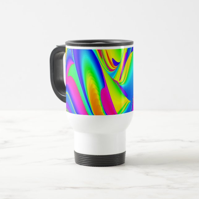 The Magic of Summer , Abstract 3D Art Travel Mug (Front Left)