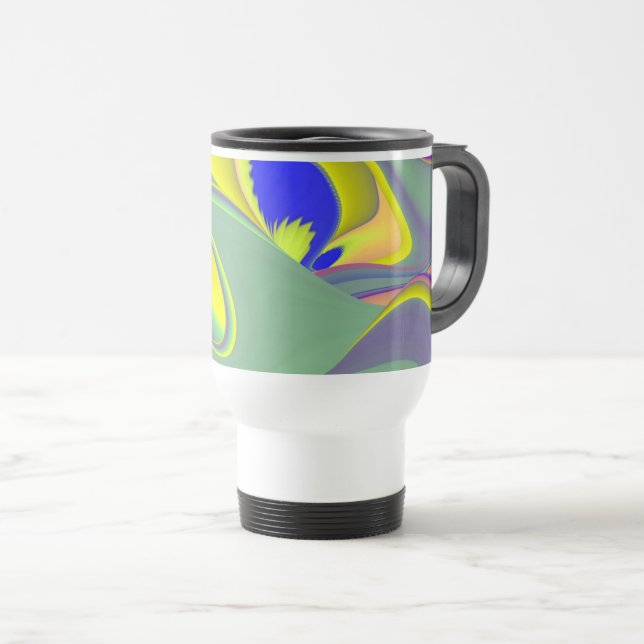 The Magic of Summer , Abstract 3D Art Travel Mug (Front Right)