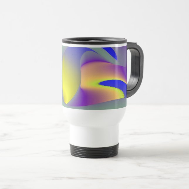 The Magic of Summer , Abstract 3D Art Travel Mug (Front Right)
