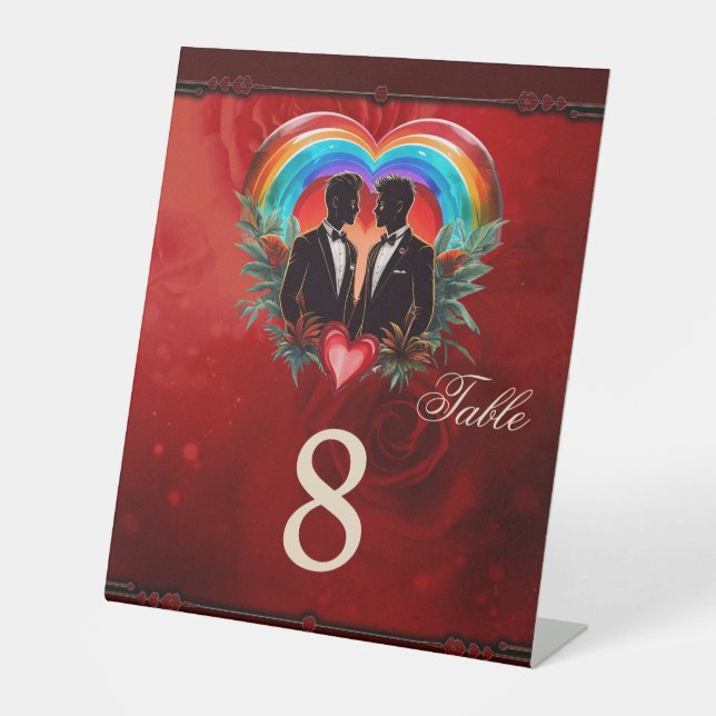 The magic of the moment: elegant gay silhouettes.  pedestal sign (Front)