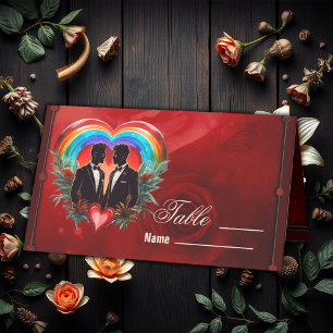 The magic of the moment: elegant gay silhouettes. place card