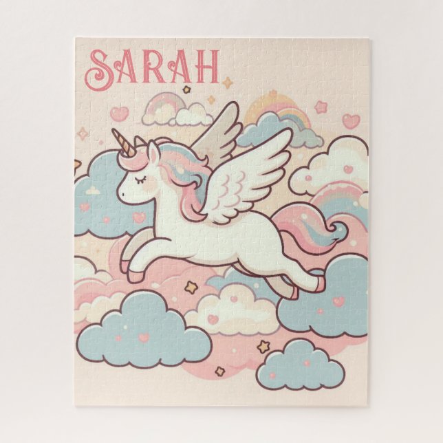 The Magic of Unicorns (Customise with Name) Jigsaw Puzzle (Vertical)