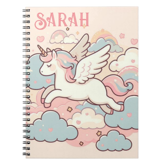 The Magic of Unicorns (Customise with Name) Notebook (Front)