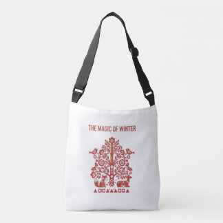 The Magic of Winter Scandinavian Folk Art Woodland Crossbody Bag