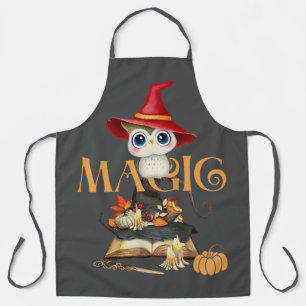 The Magic Witch Owl Fall Themed Apron