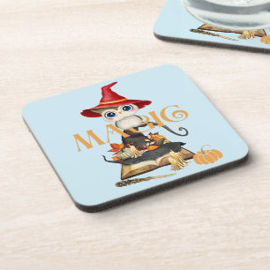 The Magic Witch Owl Fall Themed Coaster