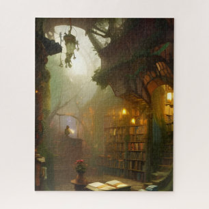 The Magical Bookstore Fantasy Art   Jigsaw Puzzle